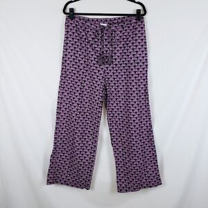 Zen Ethic Artsy Boho Resort Tassel Drawstring Pants Womens M Lightweight Purple